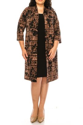 Connected Apparel Long Sleeve Shift Dress (PLUS SIZE)