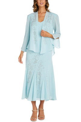 RM Richards Beaded Mermaid 2-Piece Jacket Dress