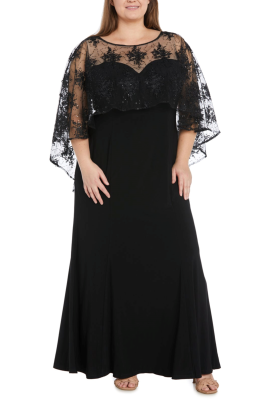 RM Richards Capelet Sleeve Evening Dress PLUS SIZE