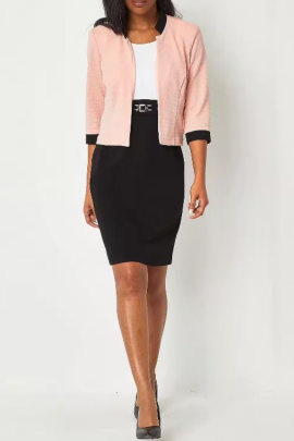 Studio One 3/4 Sleeve 2 Piece Jacket Dress