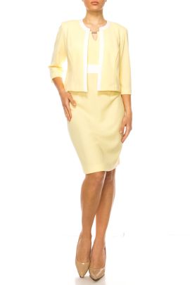 Studio One Sleeveless Sheath Cropped Jacket Dress