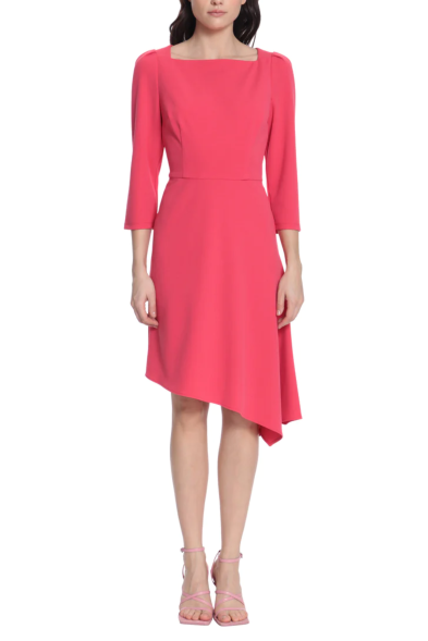 Donna Morgan Three Quarter Sleeve Oblique Dress