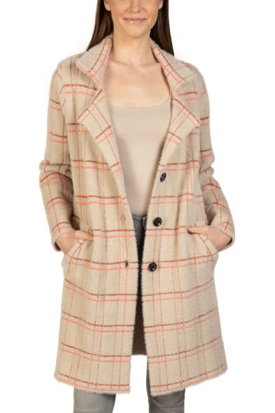 Love Token Plaid Collared Button-Down Coat