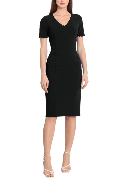 Maggy London Ric Rac Trim Short-Sleeve Dress