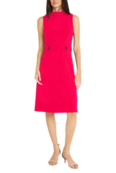 Maggy London Sleeveless Mock Neck A-Line Dress