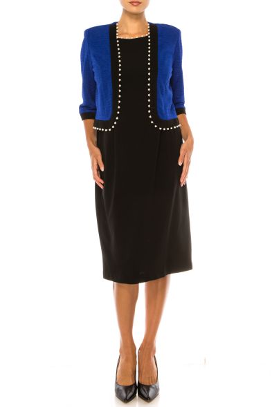 Maya Brooke 2-Piece Pearl Accented Jacket Dress