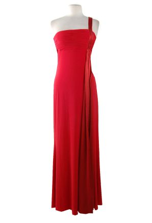 JS Collections One Shoulder Ruched Draped Side Solid Dress