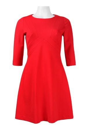 Adrianna Papell 3/4 Sleeve A-Line Dress (Petite)