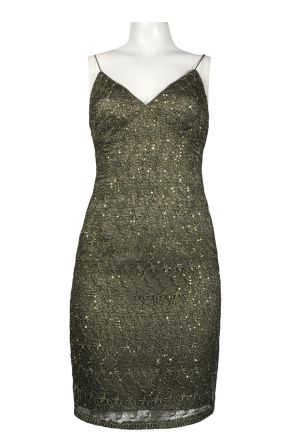 Adrianna Papell Sleeveless Sequined Lace Sheath Dress