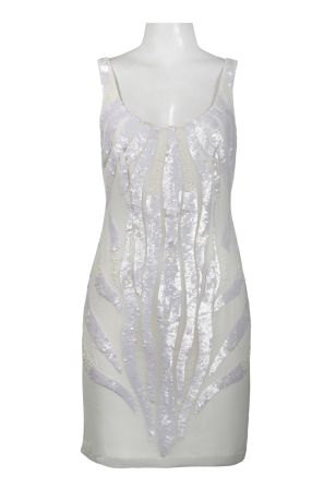 Adrianna Papell Sleeveless Sequin Motif Silk Dress