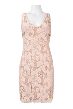 Adrianna Papell Sleeveless Floral Lace Short Dress