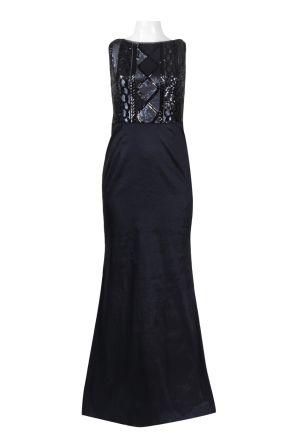 Adrianna Papell Sleeveless Sequin Top Evening Gown