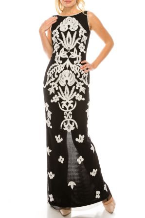 Adrianna Papell Beaded & Embroidered Evening Dress