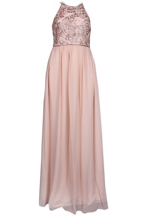 Adrianna Papell Cutout Shoulder Embellished Bodice A-Line Long Dress