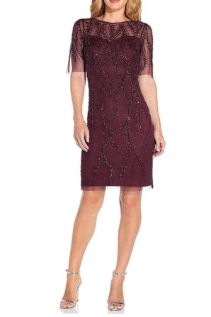Adrianna Papell Short Sequined Detail Dress