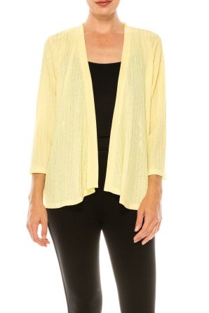 Allison Daley Butter Yellow 3/4 Sleeve Open Front Cardigan