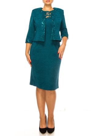 Brianna Milay 3/4 Sleeve 2-Piece Jacket Dress
