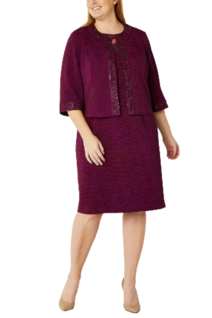 Brianna Milay 3/4 Sleeve 2-Piece Jacket Dress