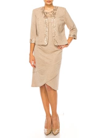 Brianna Milay 3/4 Sleeve Accented Jacket Dress