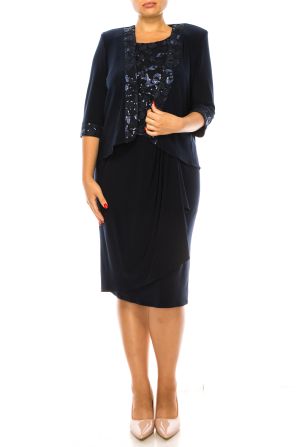 Brianna Milay 2-Pc Sequin Embroidered Jacket Dress