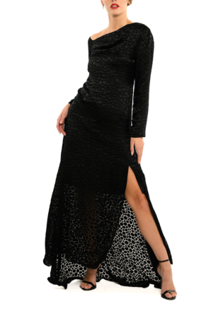 Cenia Asymmetrical Shoulder Long Evening Dress