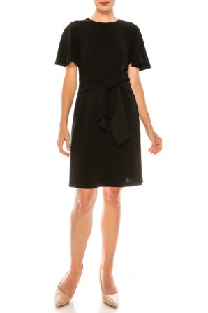 Donna Morgan Short Flutter Sleeve A-Line Dress