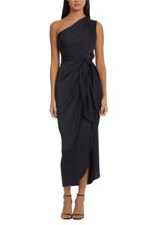 Donna Morgan One Shoulder Tie-Waist Evening Dress