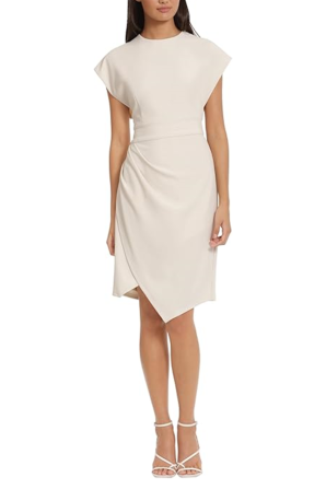 Donna Morgan Cap Sleeve Asymmetrical Sheath Dress