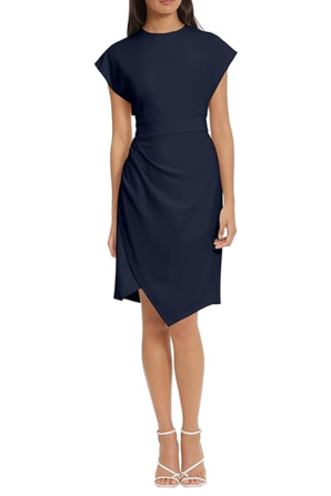 Donna Morgan Cap Sleeve Asymmetrical Sheath Dress