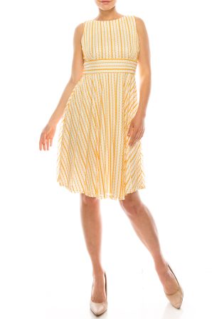 Gabby Skye Ivory Yellow Sleeveless Day Dress