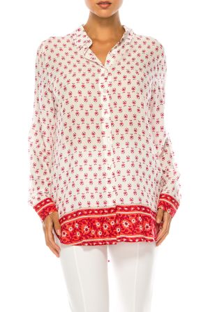 Grand & Greene Floral Button Down Long Sleeve Top