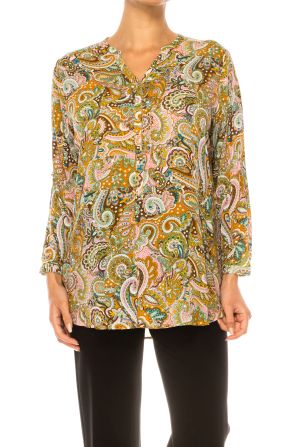 Grand & Greene Paisley Long Sleeve Tunic Top