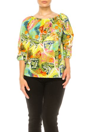 Hester & Orchard 3/4 Sleeve Floral Top