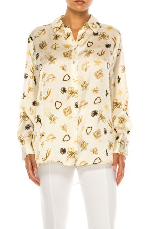 Hester & Orchard Long Sleeve Western Print Shirt
