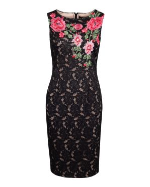 Ivanka Trump Lined Floral Lace Day Dress