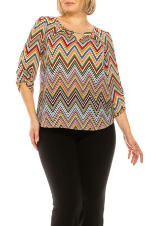Jessica Rose 3/4 Sleeve Shift Printed Top