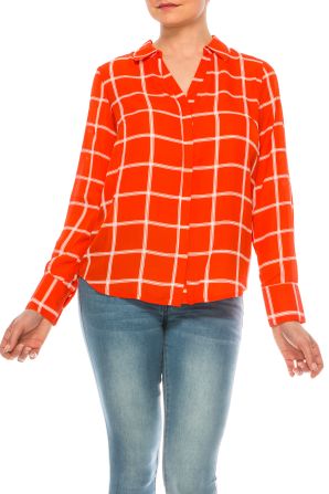 Jessica Rose Relax Fit Button Down Collared Blouse