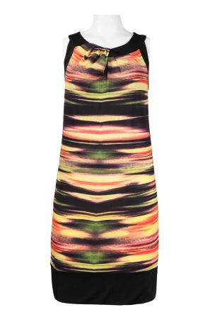 Linea Domani Cutaway Shoulder Abstract Print Jersey Shift Dress