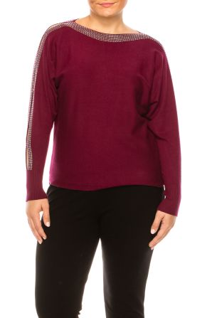 LIV Cut-Out Dolman Long Sleeve Sweater Top