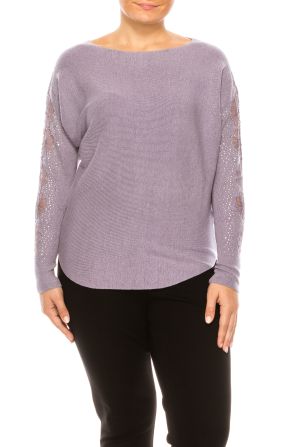 LIV Embroidery Dolman Long Sleeve Sweater Top