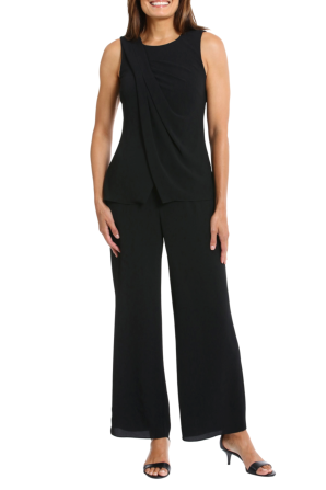 London Times Sleeveless Popover Wide Leg Jumpsuit