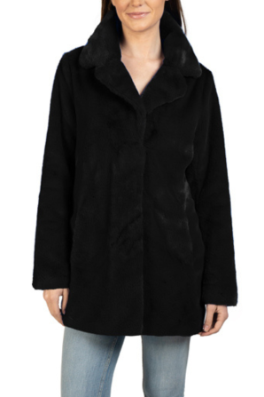 Love Token Mid-Length Faux Fur Jacket