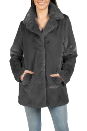 Love Token Mid-Length Faux Fur Jacket