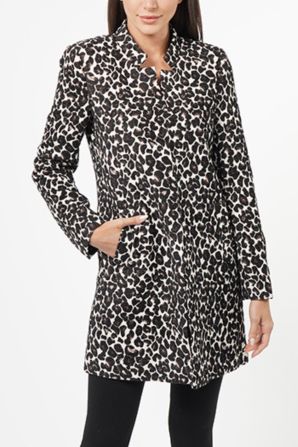 Love Token Mid-Length Leopard Print Coat