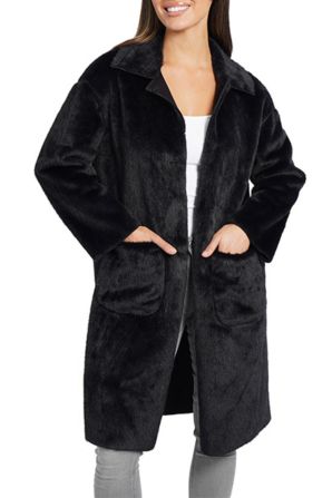 Love Token Faux Fur Mid-Length Jacket