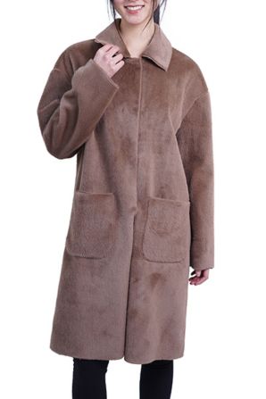 Love Token Faux Fur Mid-Length Jacket
