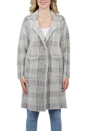 Love Token Multi Geo Print Button Down Coatigan