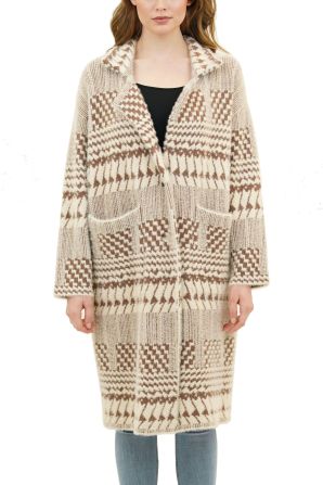 Love Token Multi Geo Print Button Down Coatigan