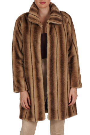Love Token Faux Fur Jacket Mid Length Winter Coat