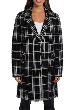 Love Token Plaid Collared Button-Down Coat